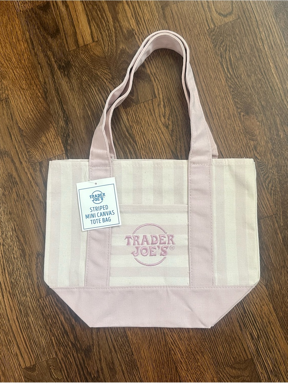 Trader Joe’s Pink Striped Mini Canvas Tote